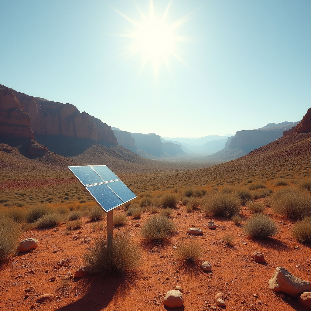 Paisaje árido del NOA con alta irradiancia solar